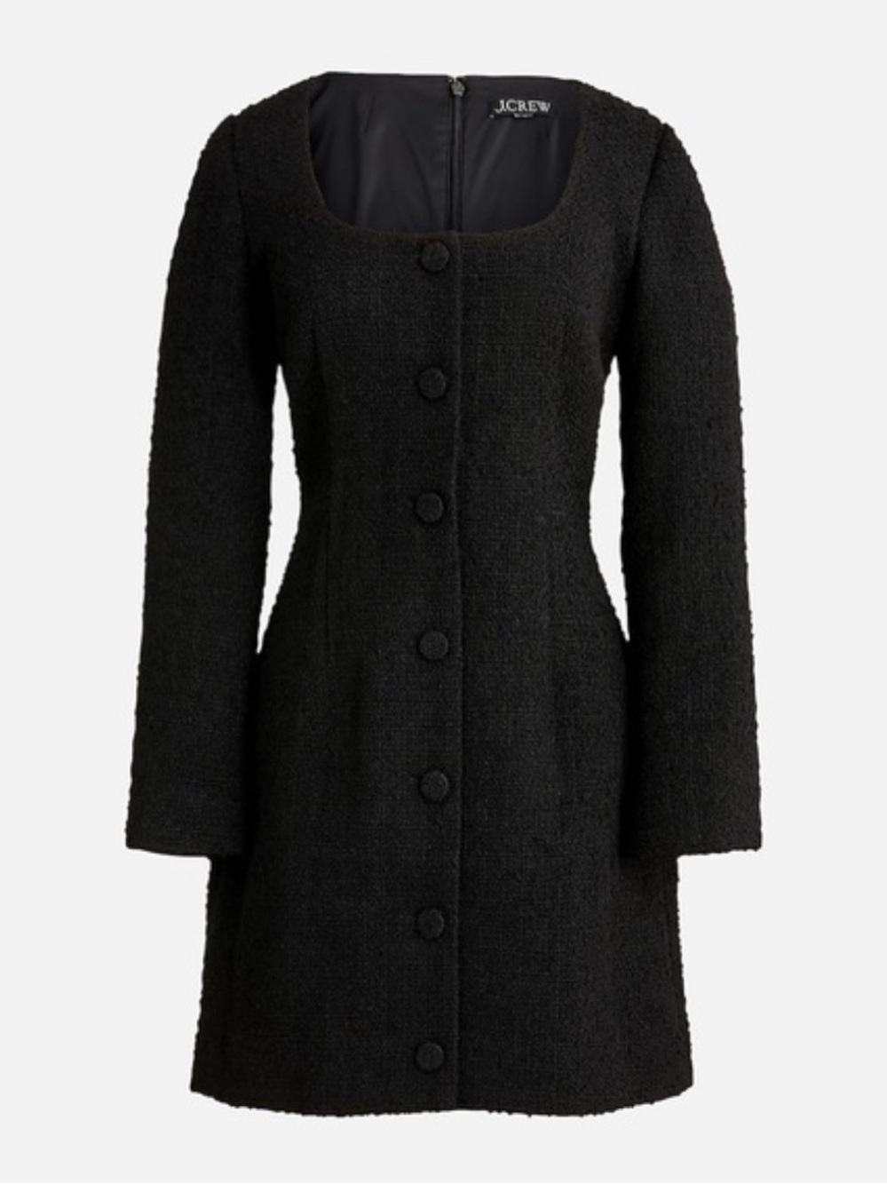 NEW J. Crew Sophia Wool Black Textured Button-Front Dress Sz 2